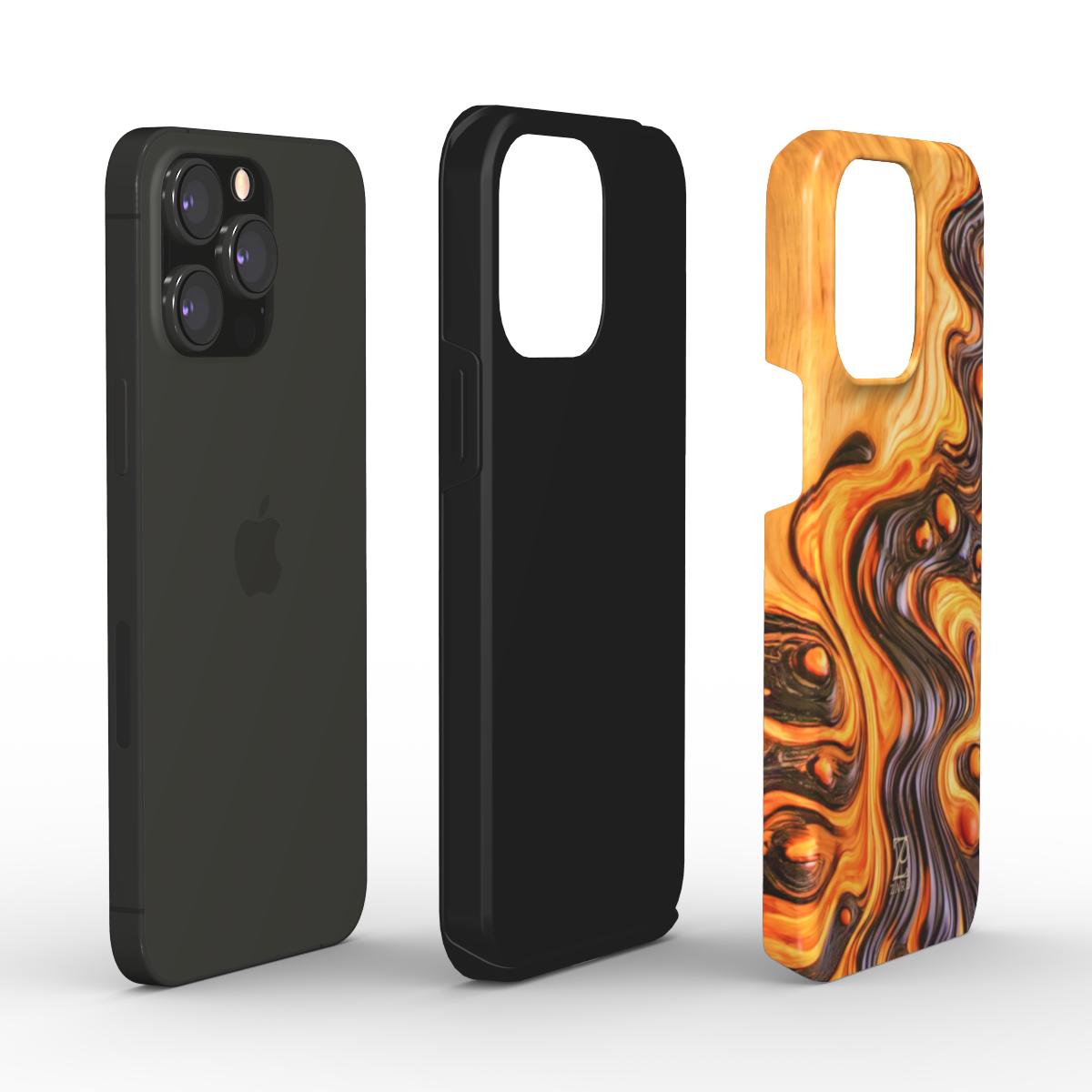 Phone tough case: Bubble Magma Wood