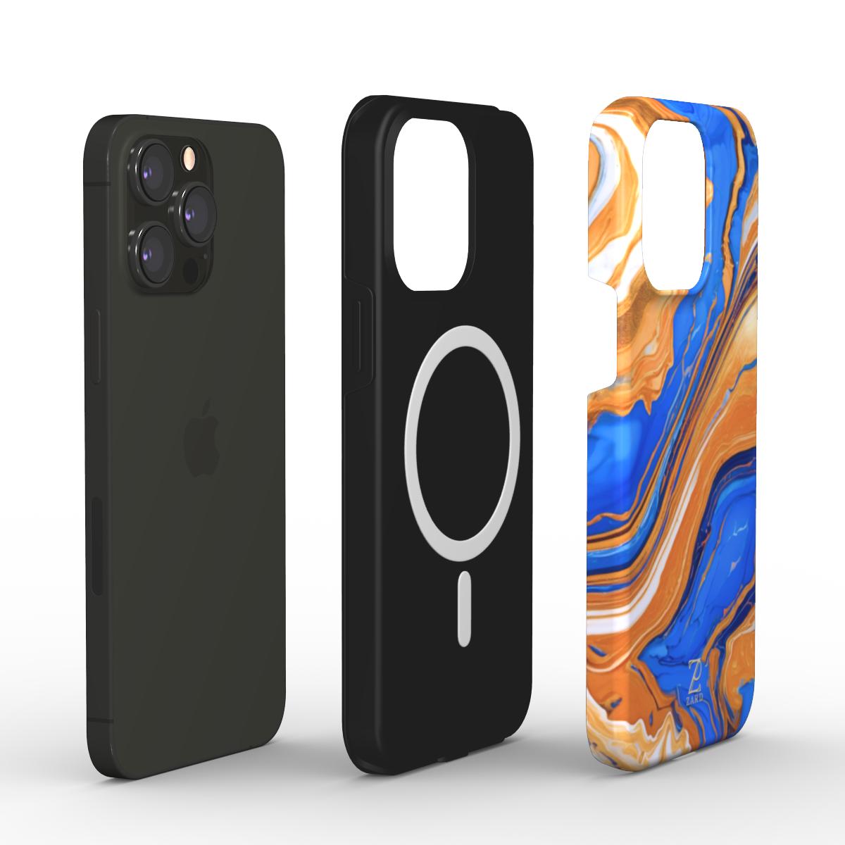 Phone tough case (MagSafe): Sapphire Amber Marble