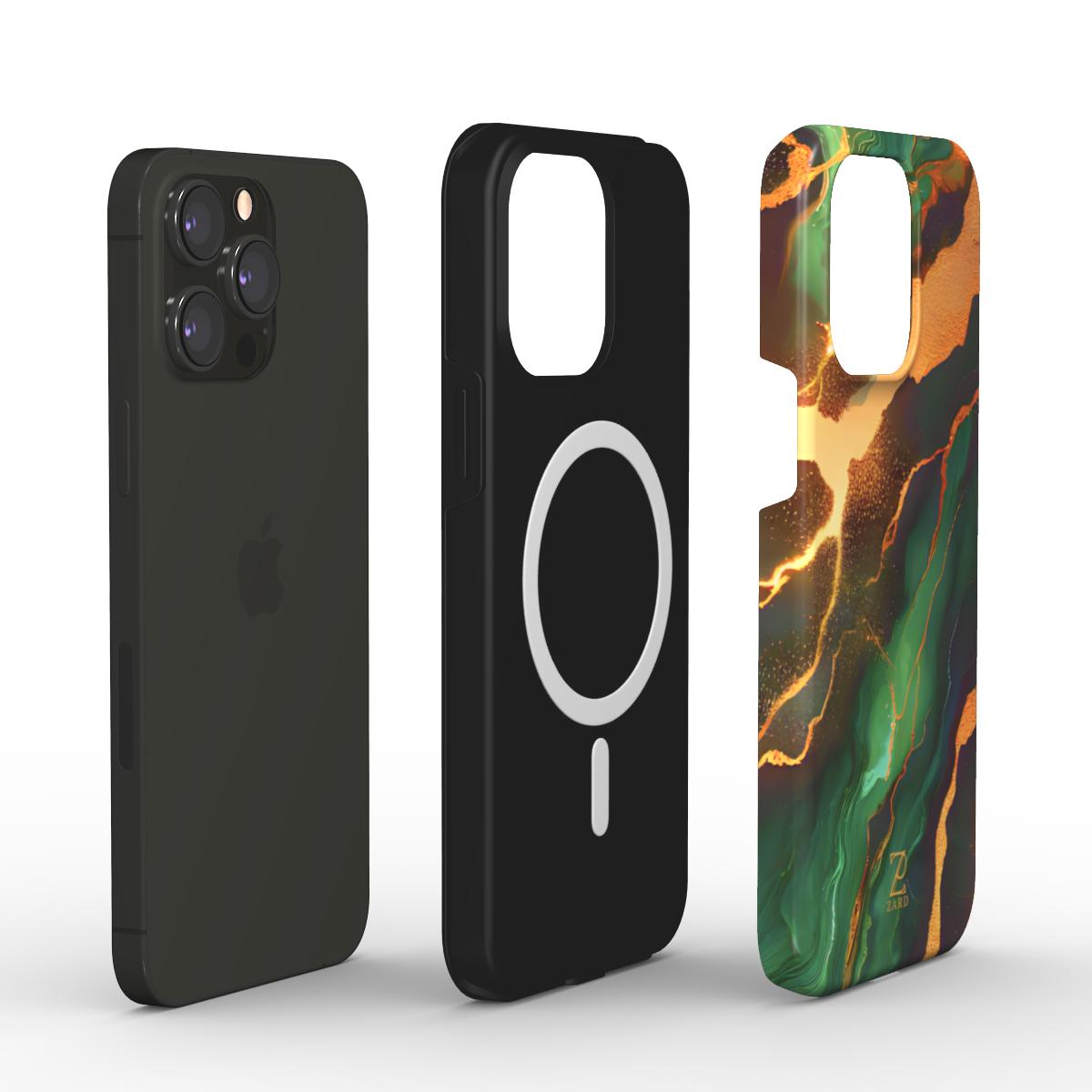Phone tough case (MagSafe): Moss Golden Marble