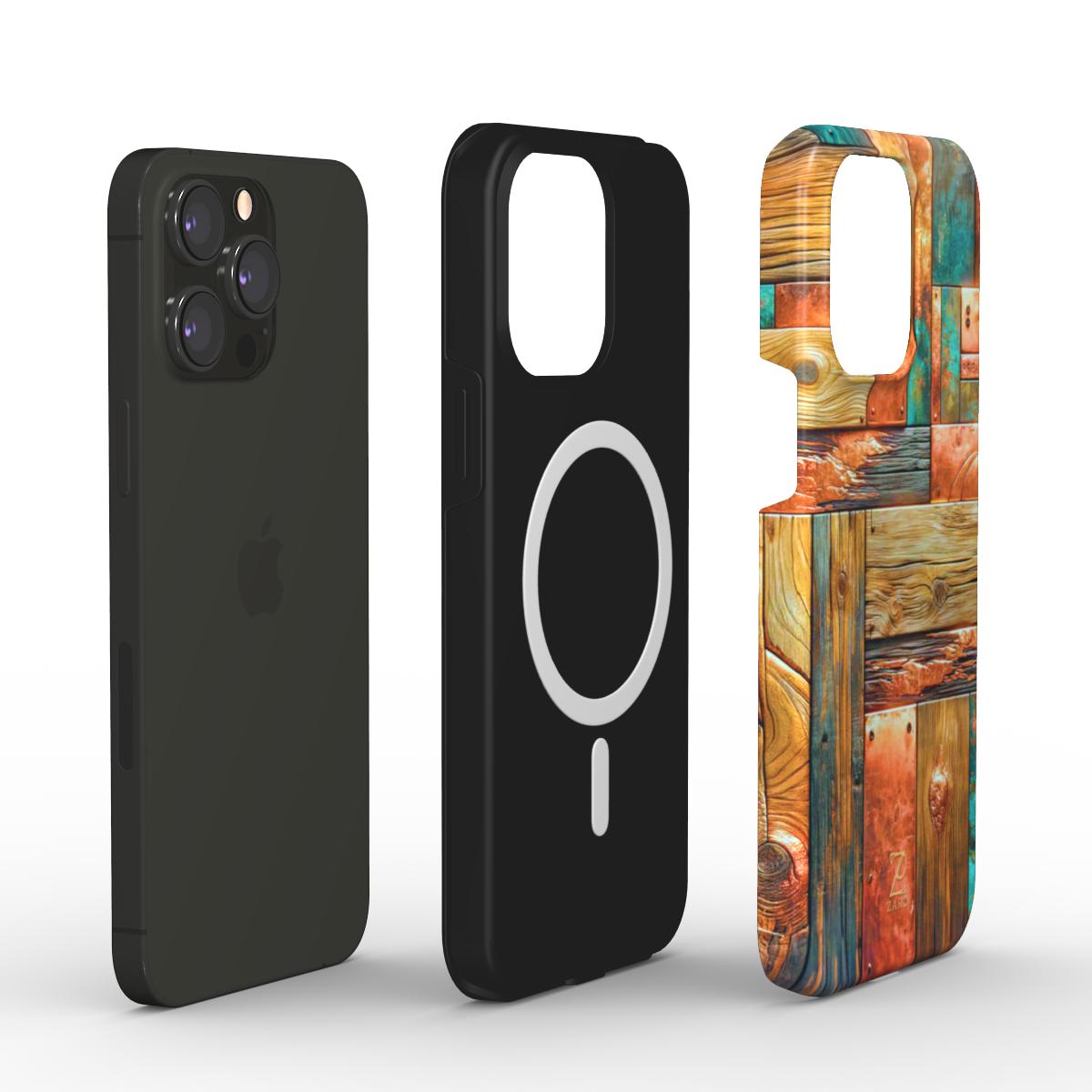 Phone tough case (MagSafe): Copper Plated Wood