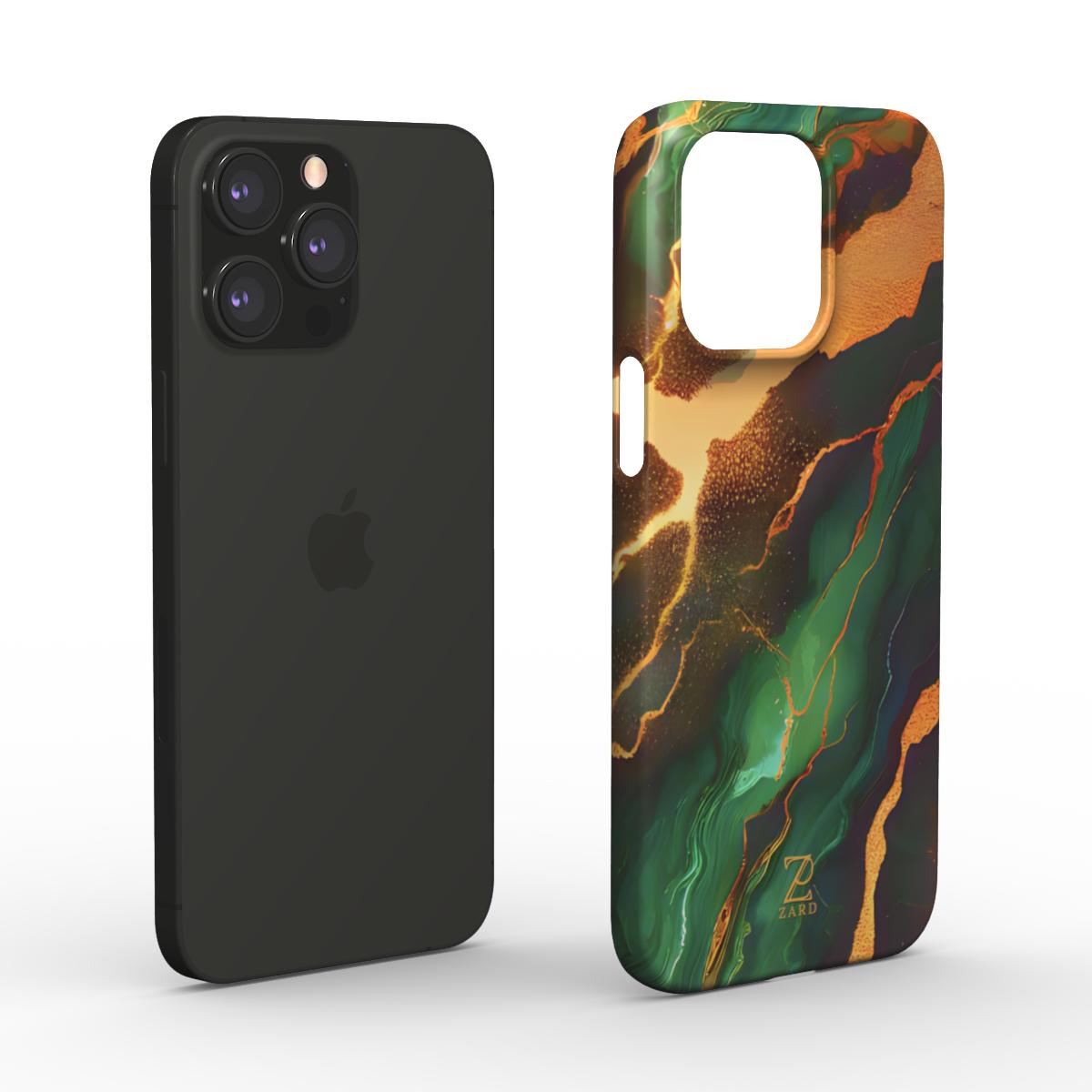 Phone snap case: Moss Golden Marble