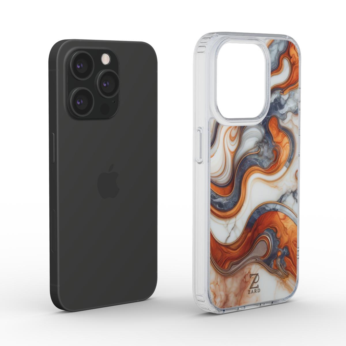 Phone clear case (MagSafe): Coffee Cream Marble