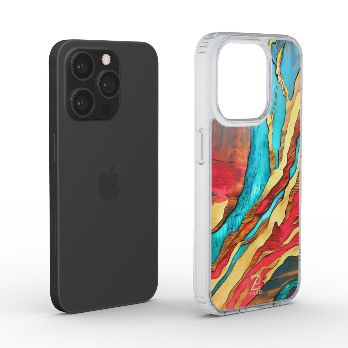 Phone clear case (MagSafe): Emerald Crimson Timber