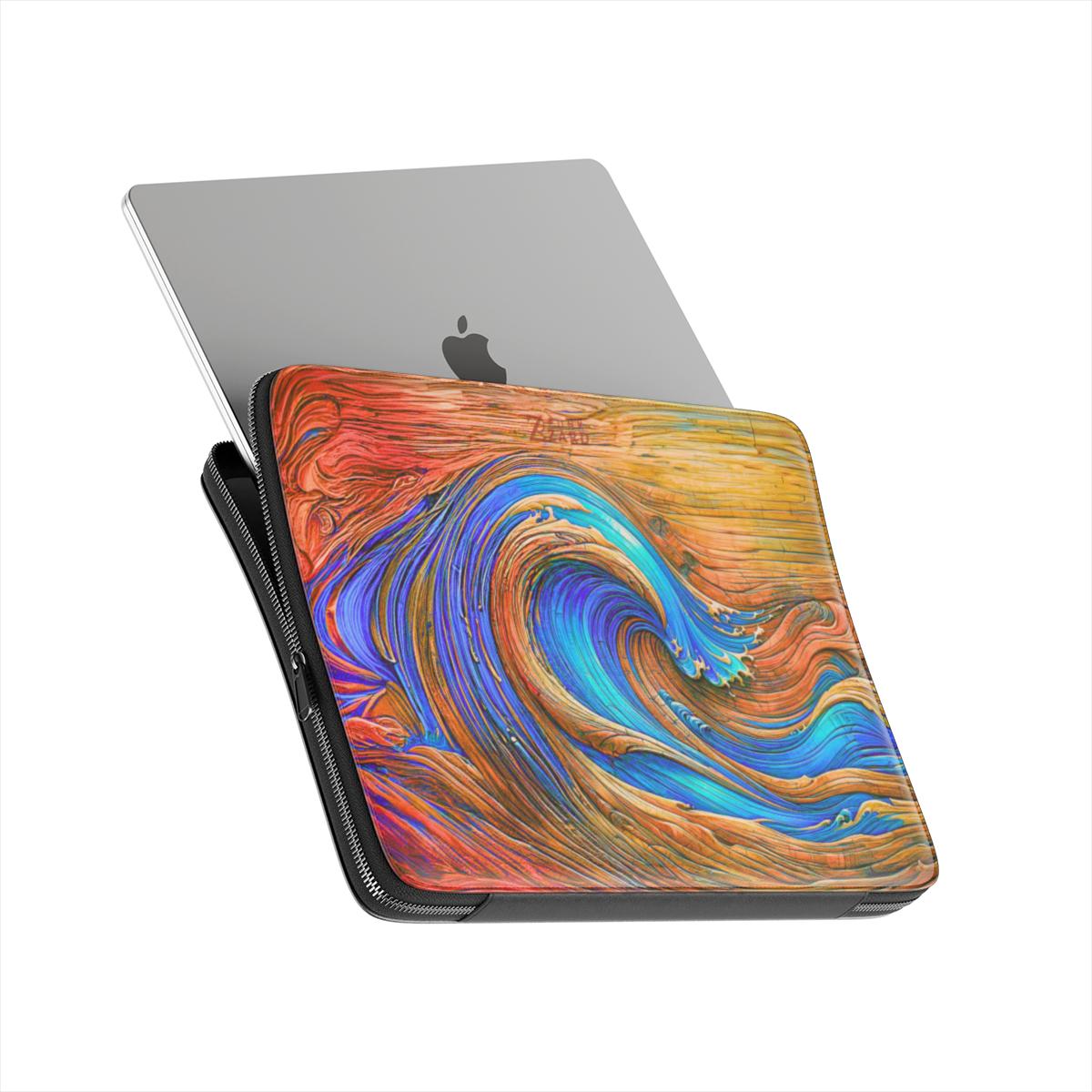 Laptop Sleeve: Timber Sapphire Wave