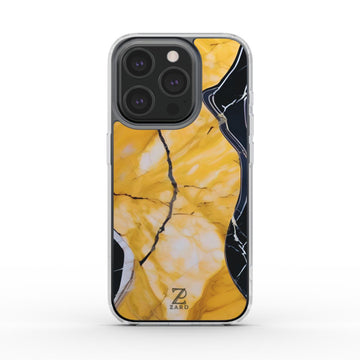 Phone clear case: Yellow Marble