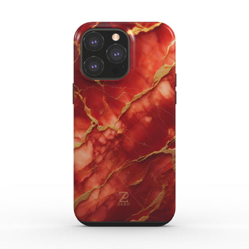Phone tough case: Red Marble