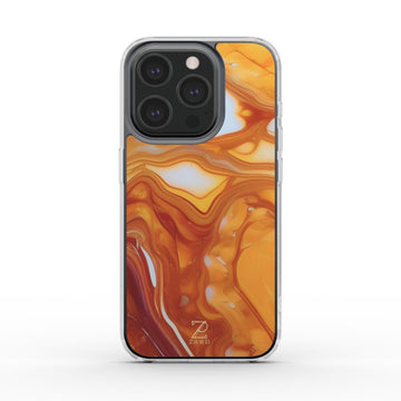 Phone clear case: Amber Marble