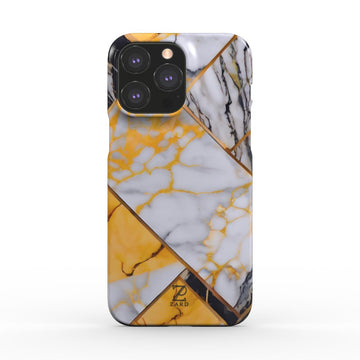Phone snap case: Yellow Grayscale Struct Marble