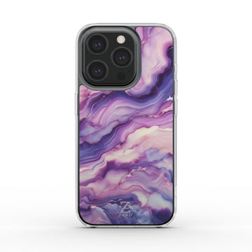 Phone clear case: Cosmic Purple Marble
