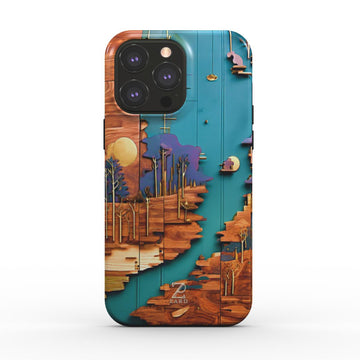 Phone tough case (MagSafe): Rustic River Shore