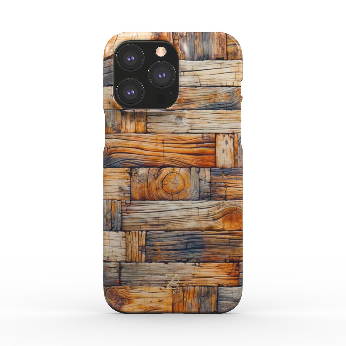 Phone snap case: Rustic Timber Bricks