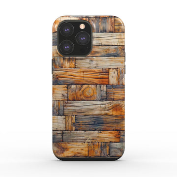 Phone tough case: Rustic Timber Bricks