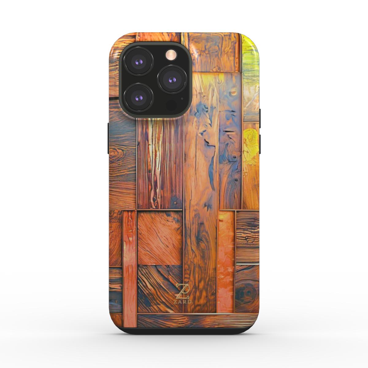 Phone tough case: Amber Wood Mosaic