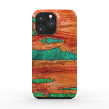 Phone tough case: Emerald Gold Dust Timber