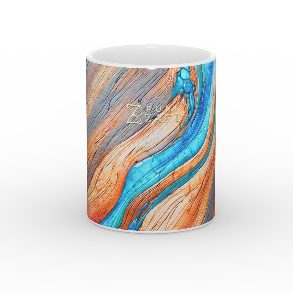 Mug: Azure Flow Rustic Timber