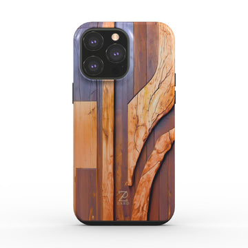 Phone tough case: Walnut Mosaic Wood