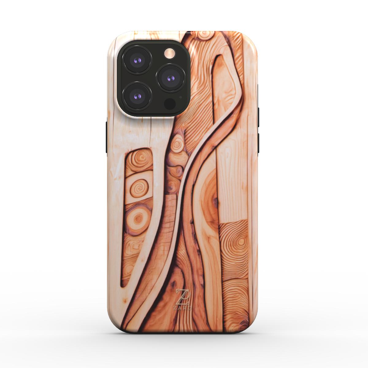 Phone tough case (MagSafe): Plywood Flow