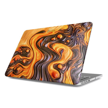MacBook snap case: Bubble Magma Wood