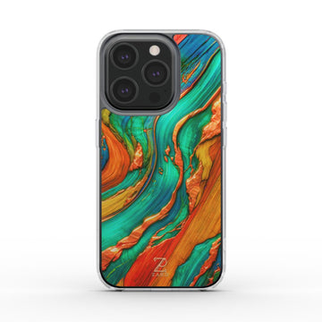 Phone clear case: Emerald Copper Timber