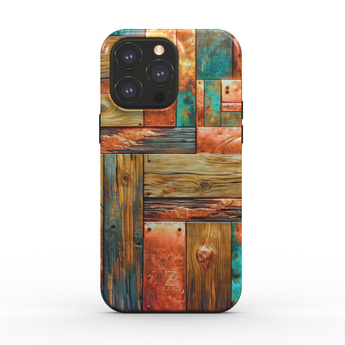 Phone tough case (MagSafe): Copper Plated Wood