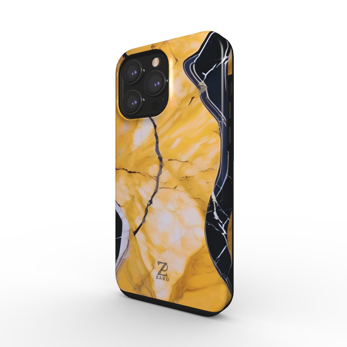 Phone tough case: Yellow Marble