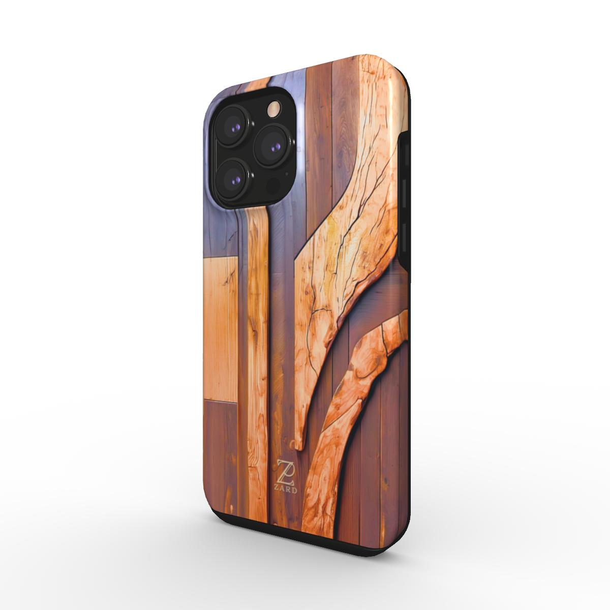 Phone tough case: Walnut Mosaic Wood