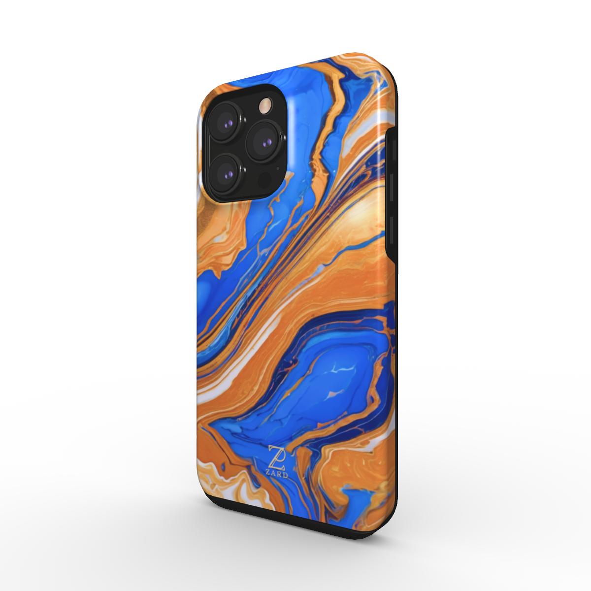 Phone tough case: Sapphire Amber Marble