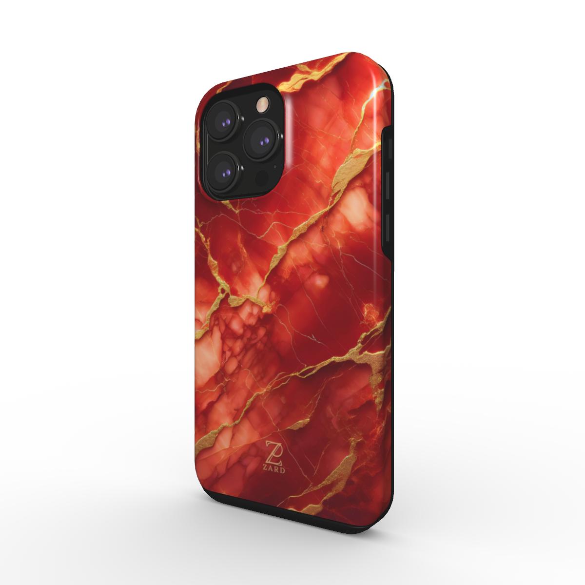Phone tough case: Red Marble
