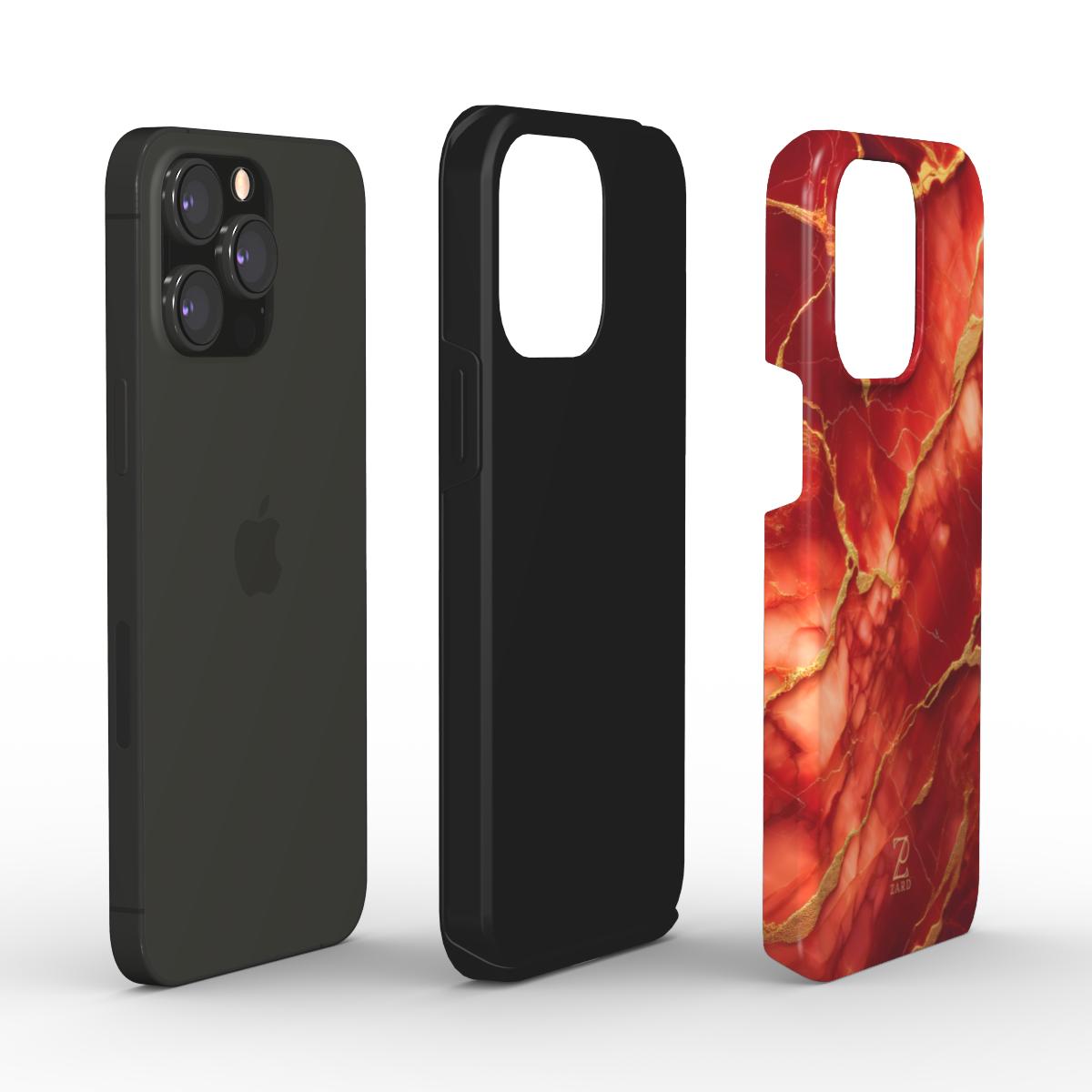 Phone tough case: Red Marble