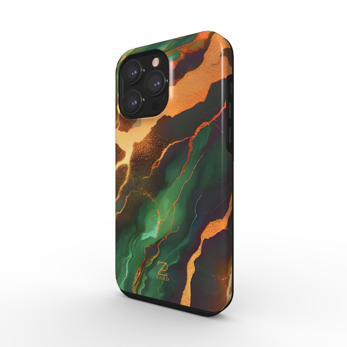 Phone tough case: Moss Golden Marble