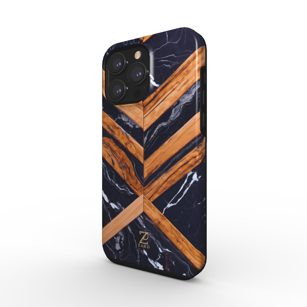 Phone tough case: Marble Cross Wood Mirror
