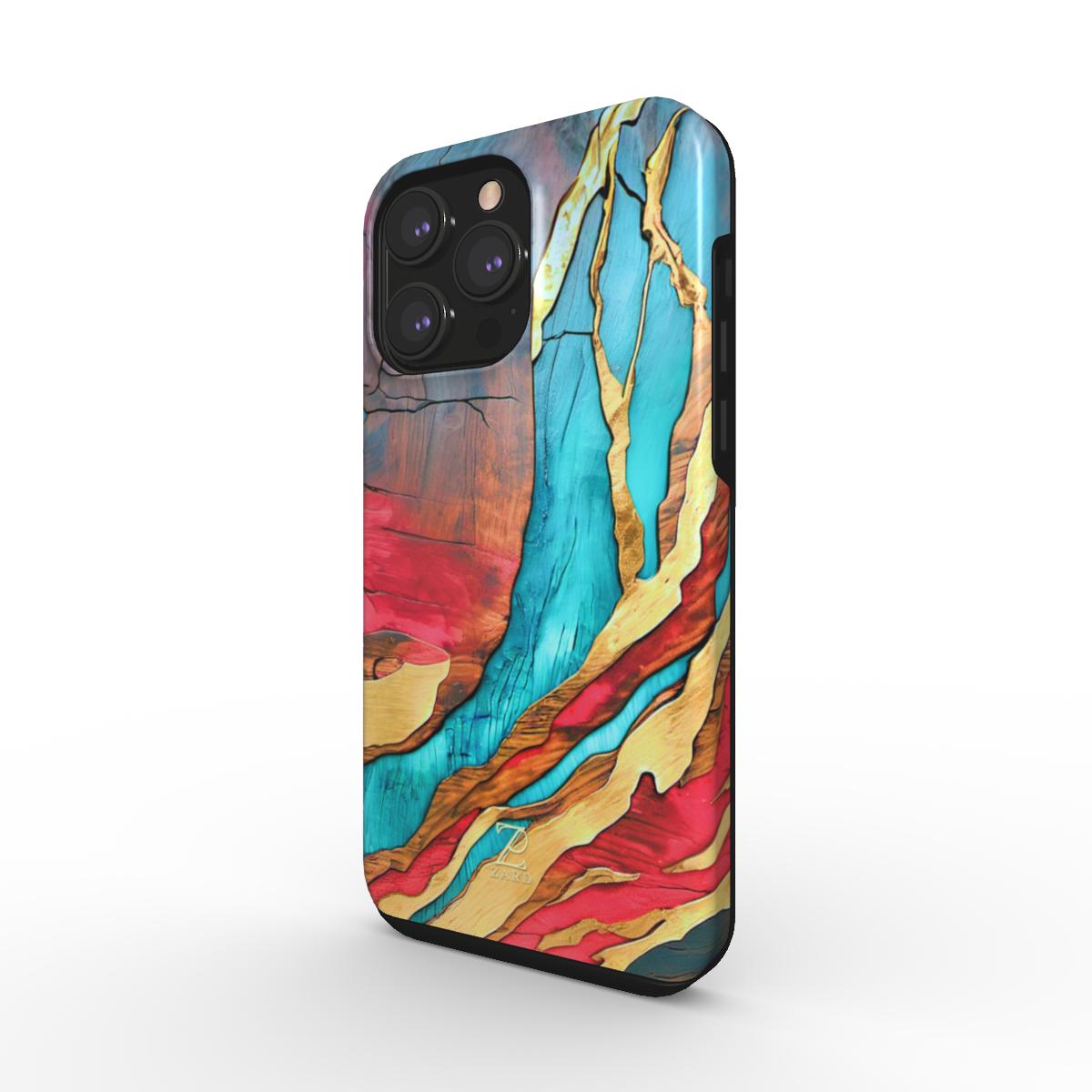 Phone tough case: Emerald Crimson Timber
