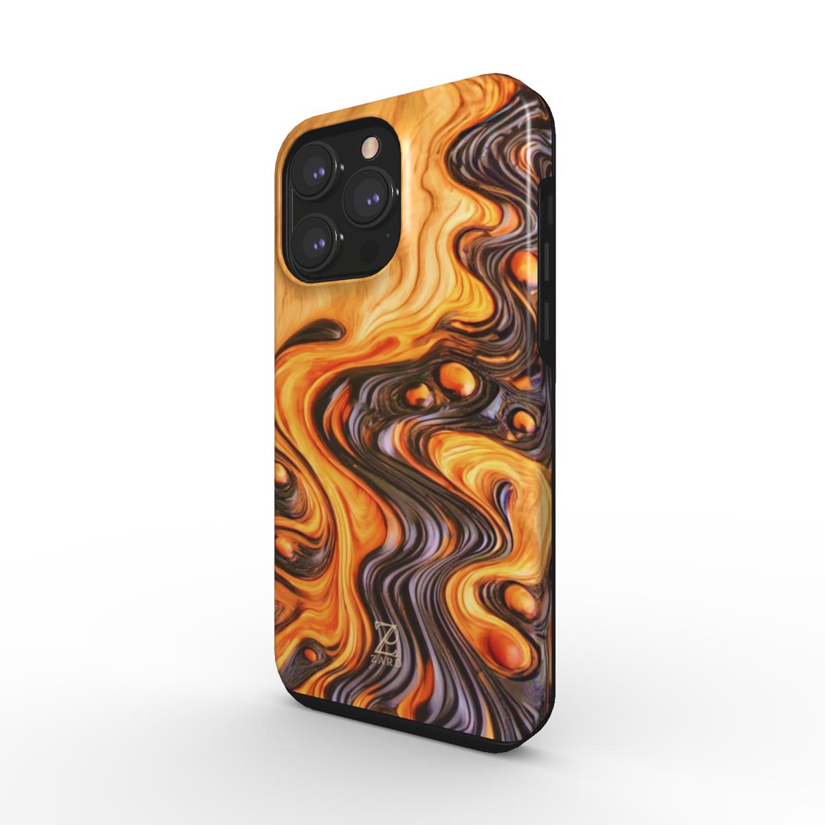 Phone tough case: Bubble Magma Wood