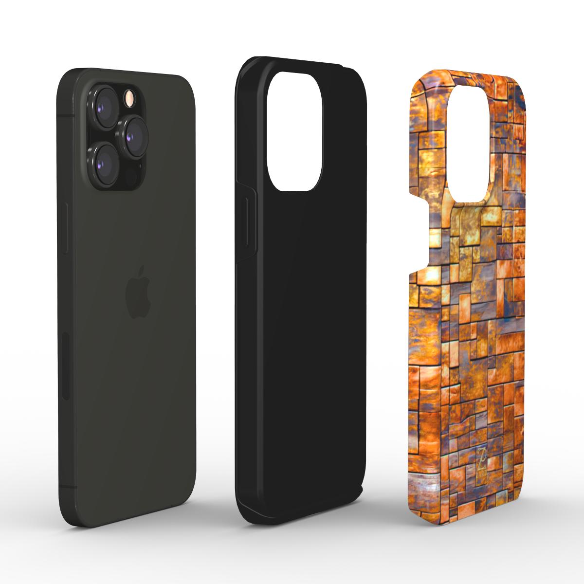 Phone tough case: Brass Rustic Blocks