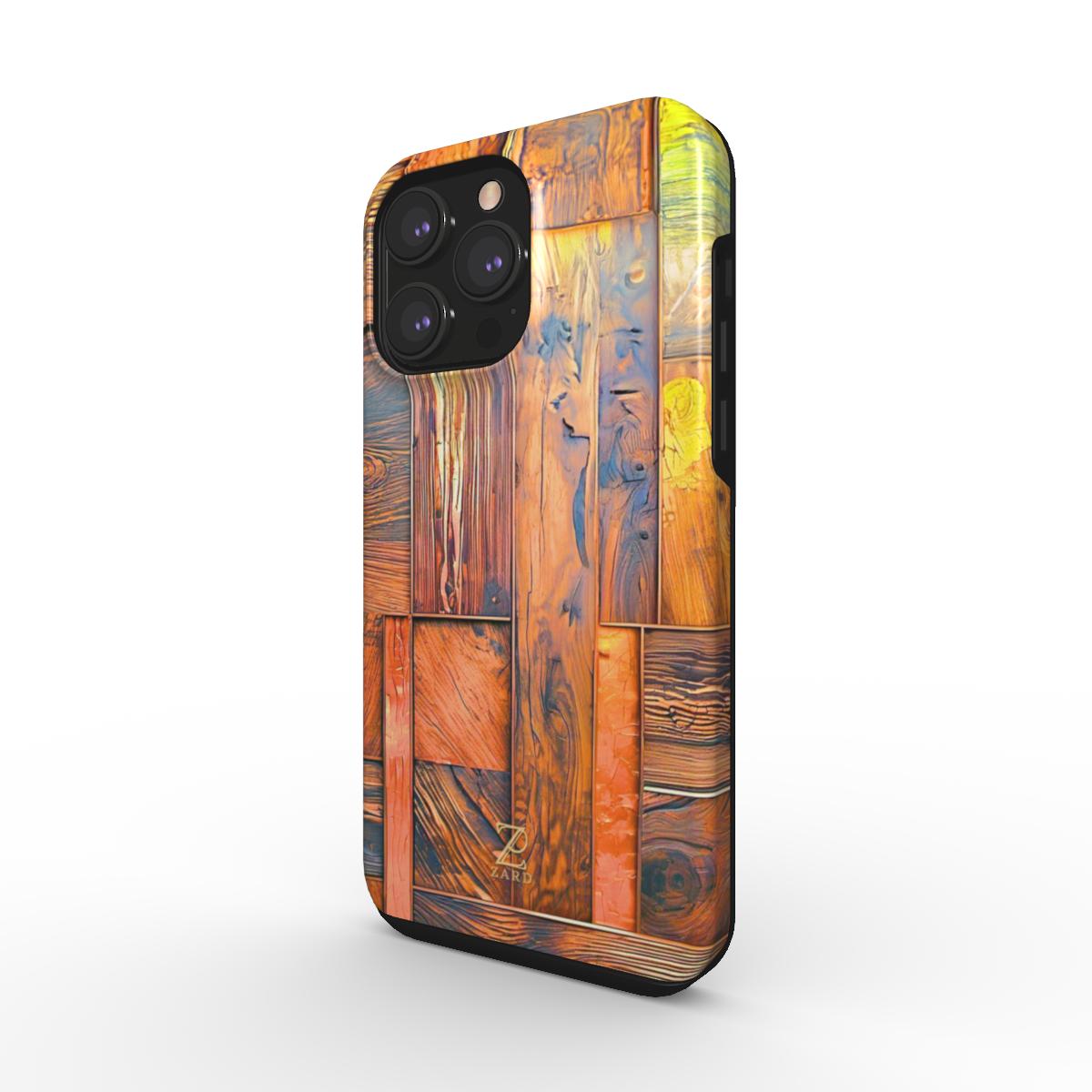 Phone tough case: Amber Wood Mosaic