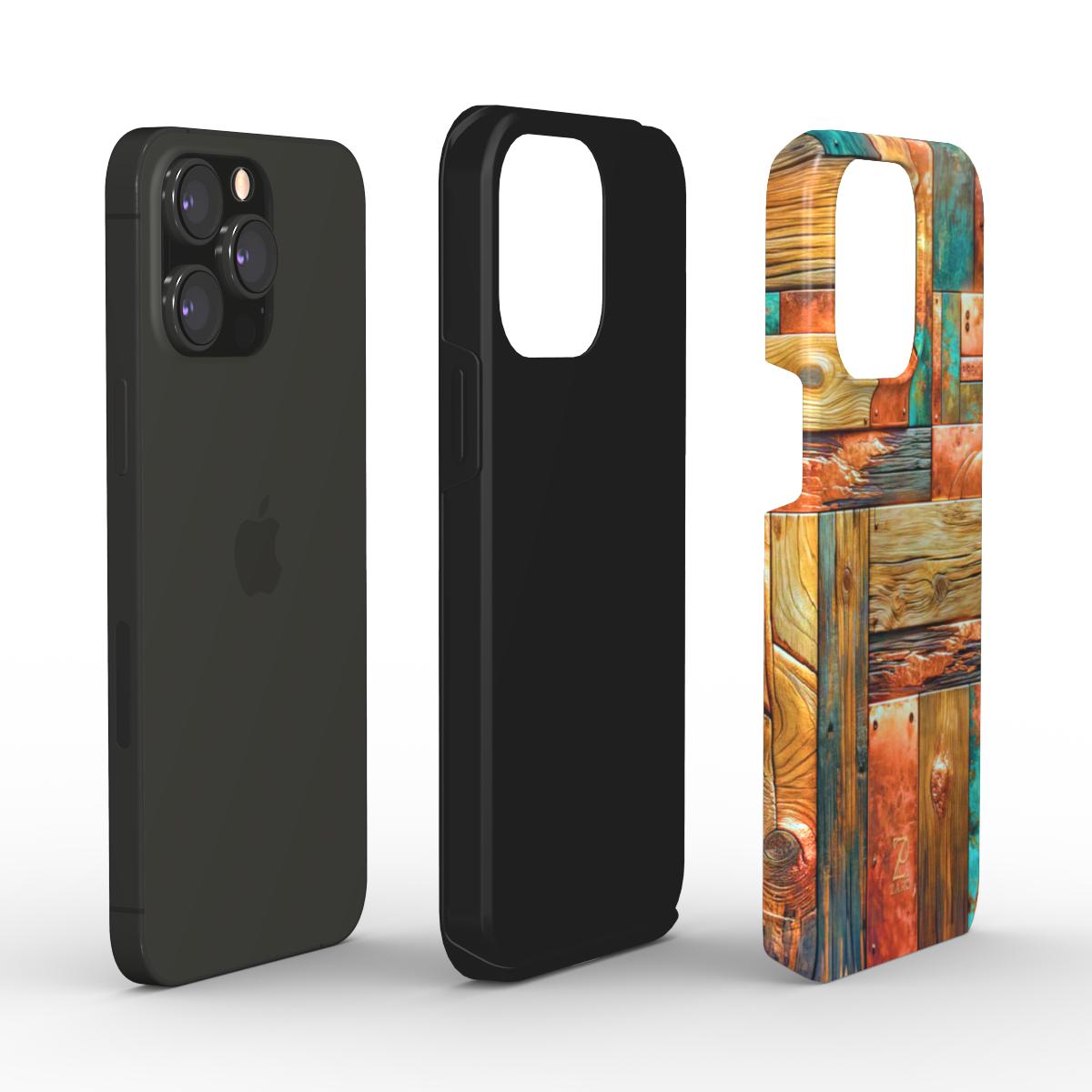 Phone tough case:  Copper Plated Wood