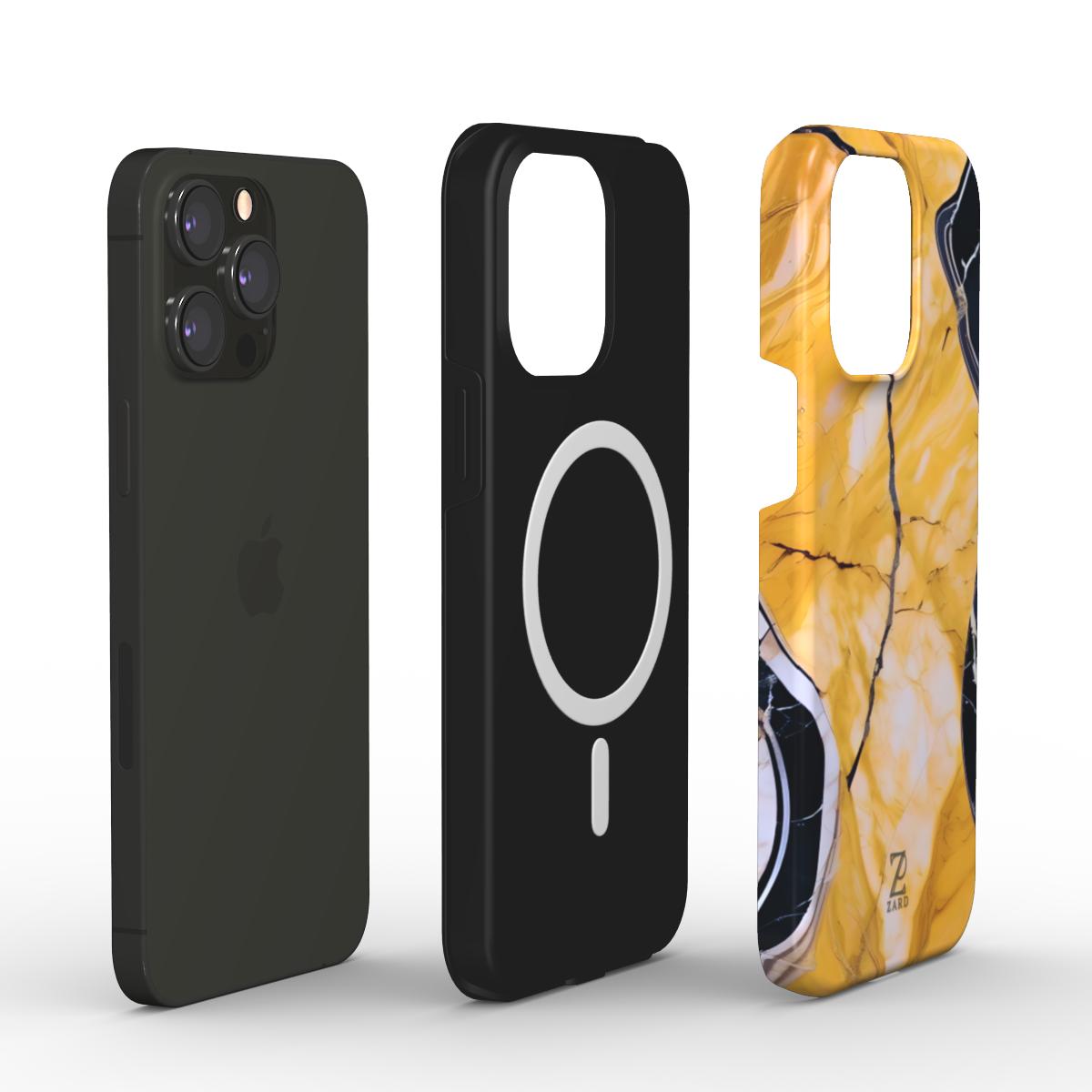 Phone tough case (MagSafe): Yellow Marble