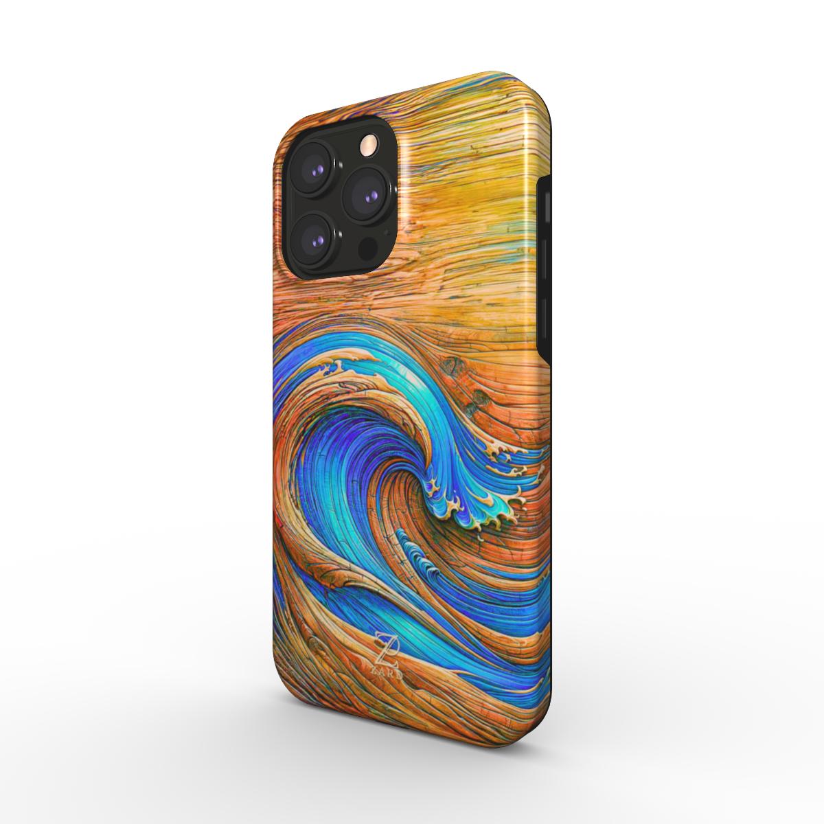Phone tough case (MagSafe): Timber Sapphire Wave