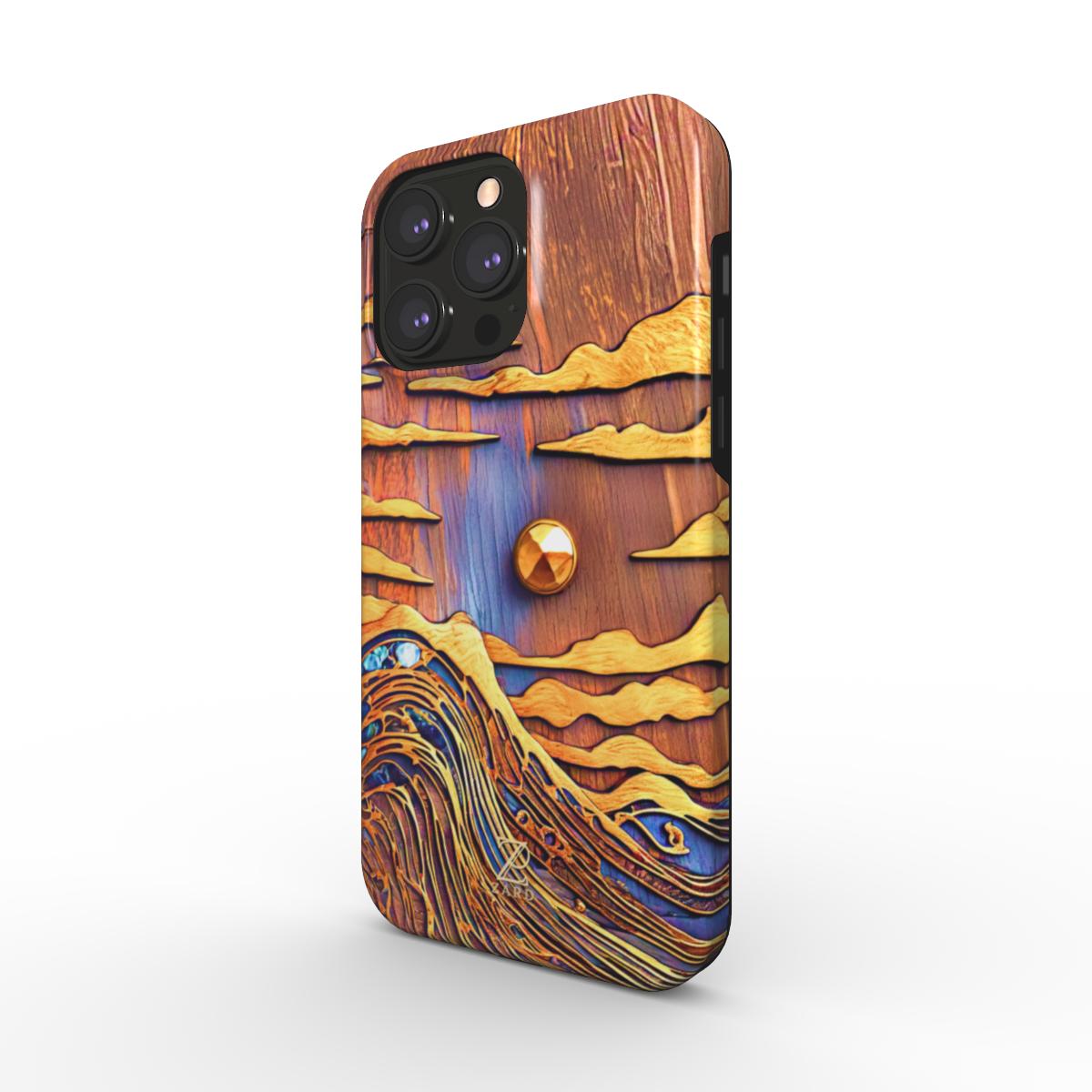 Phone tough case (MagSafe): Sapphire Rustic Ocean