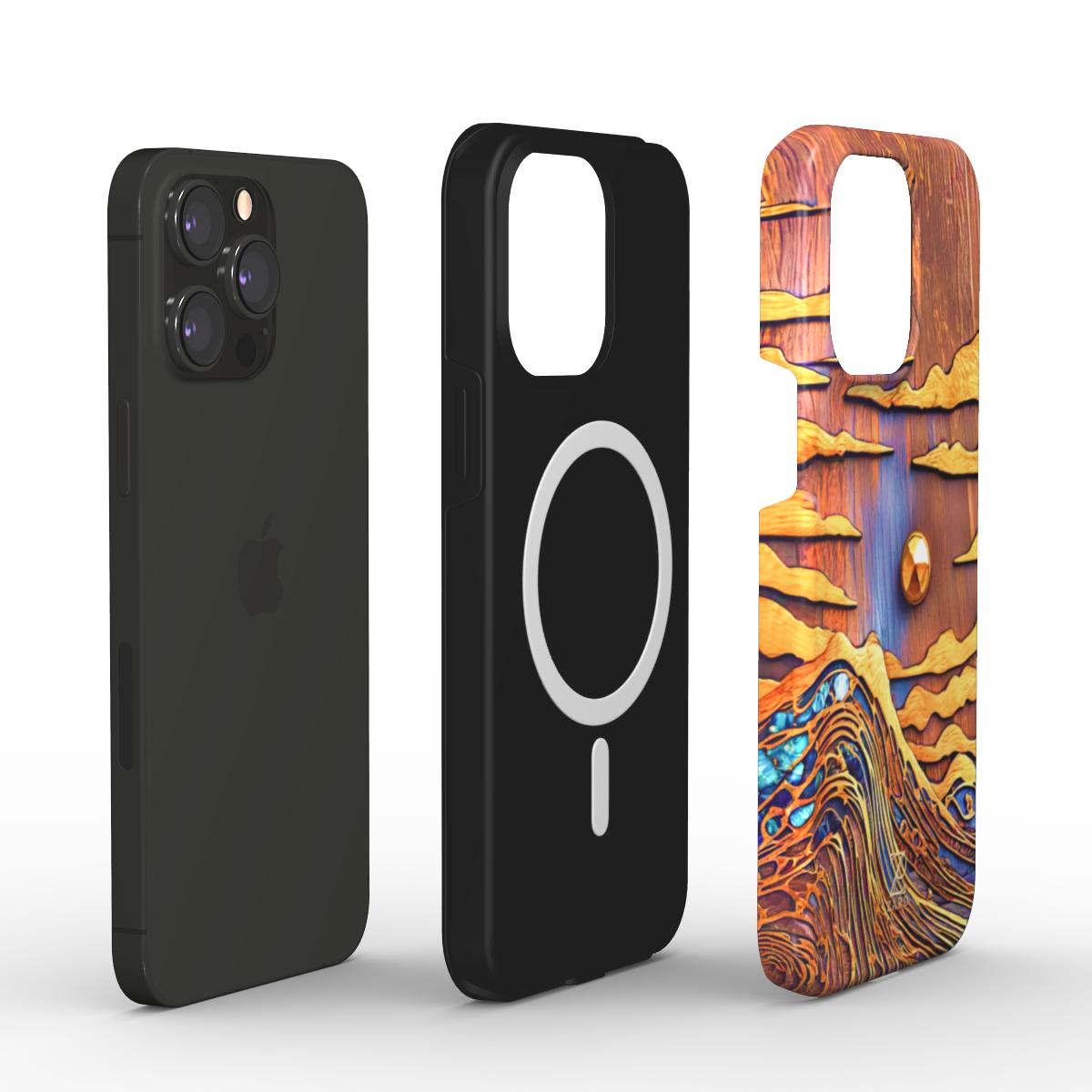 Phone tough case (MagSafe): Sapphire Rustic Ocean
