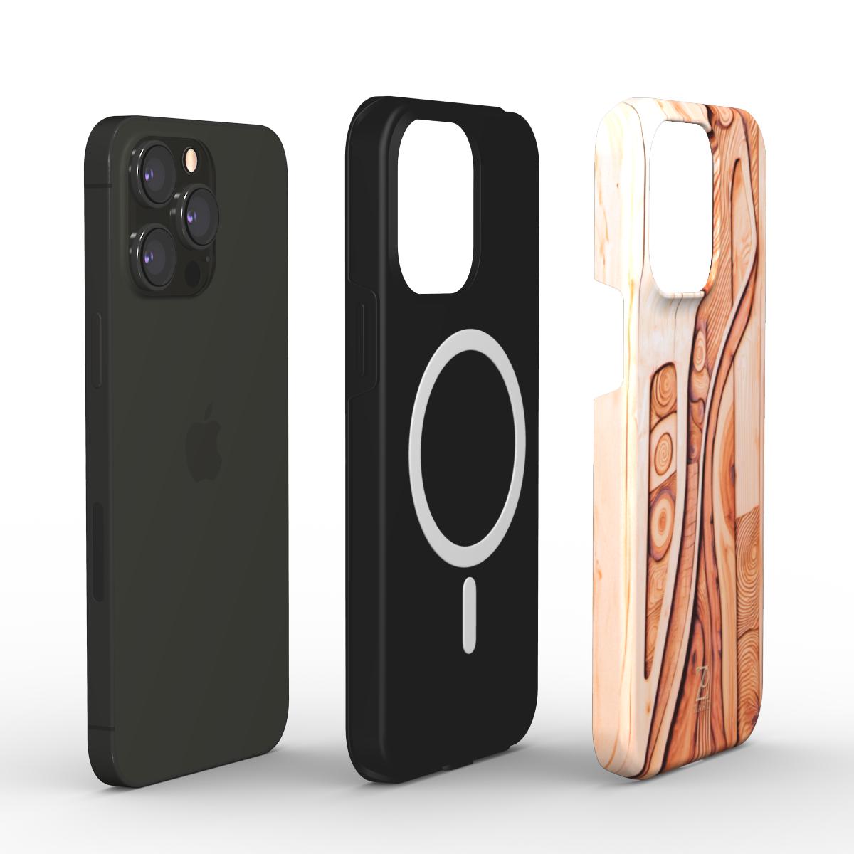Phone tough case (MagSafe): Plywood Flow