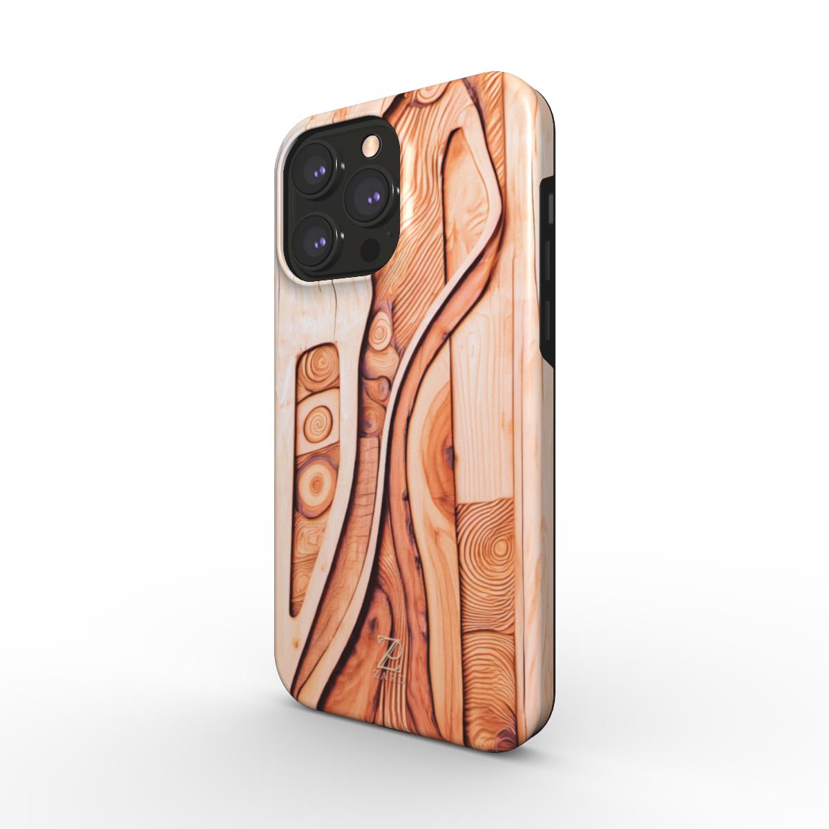 Phone tough case (MagSafe): Plywood Flow