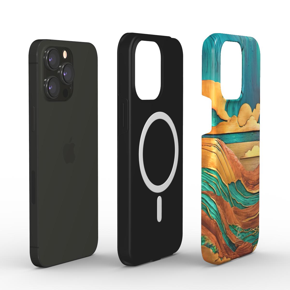Phone tough case (MagSafe): Emerald Rustic Ocean