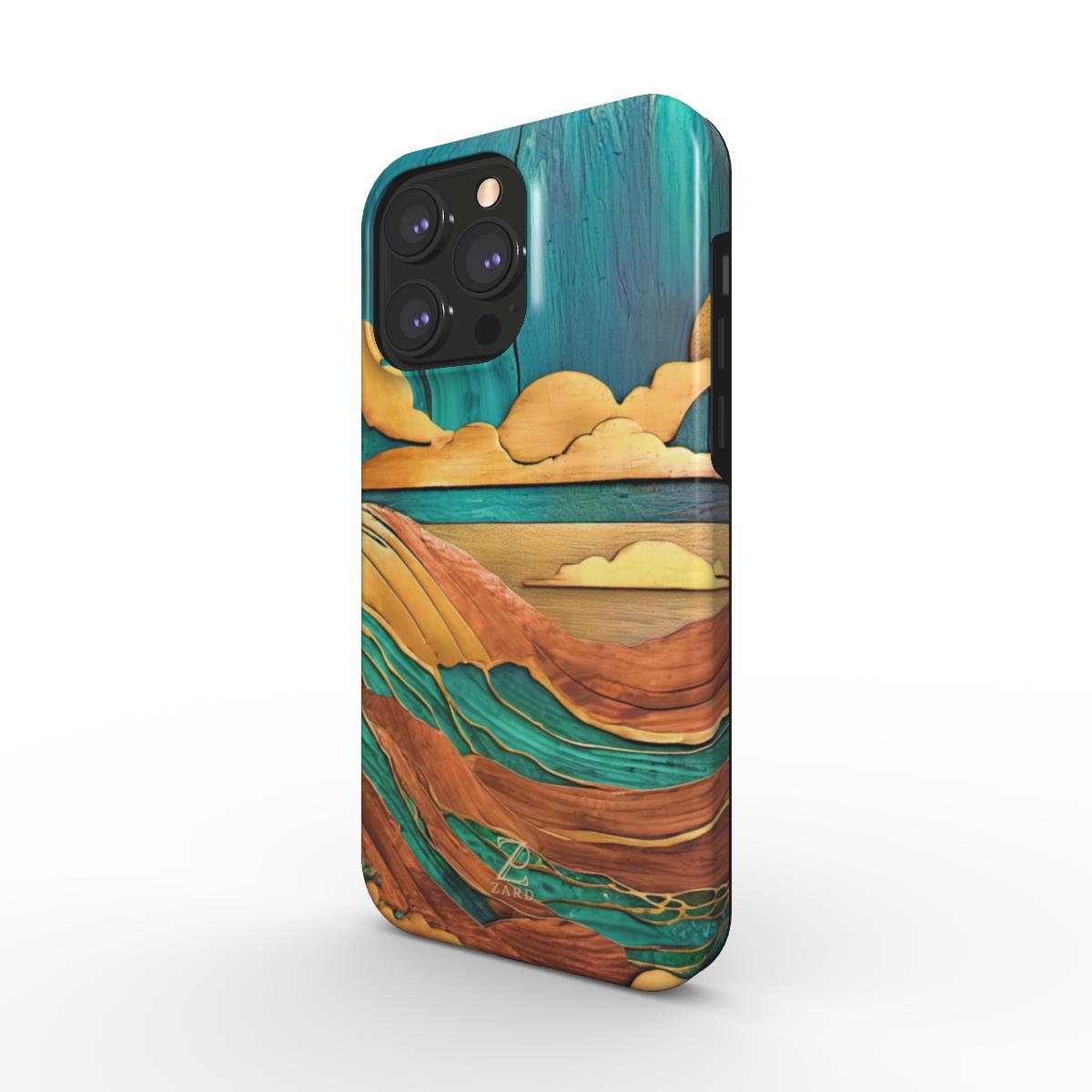 Phone tough case (MagSafe): Emerald Rustic Ocean