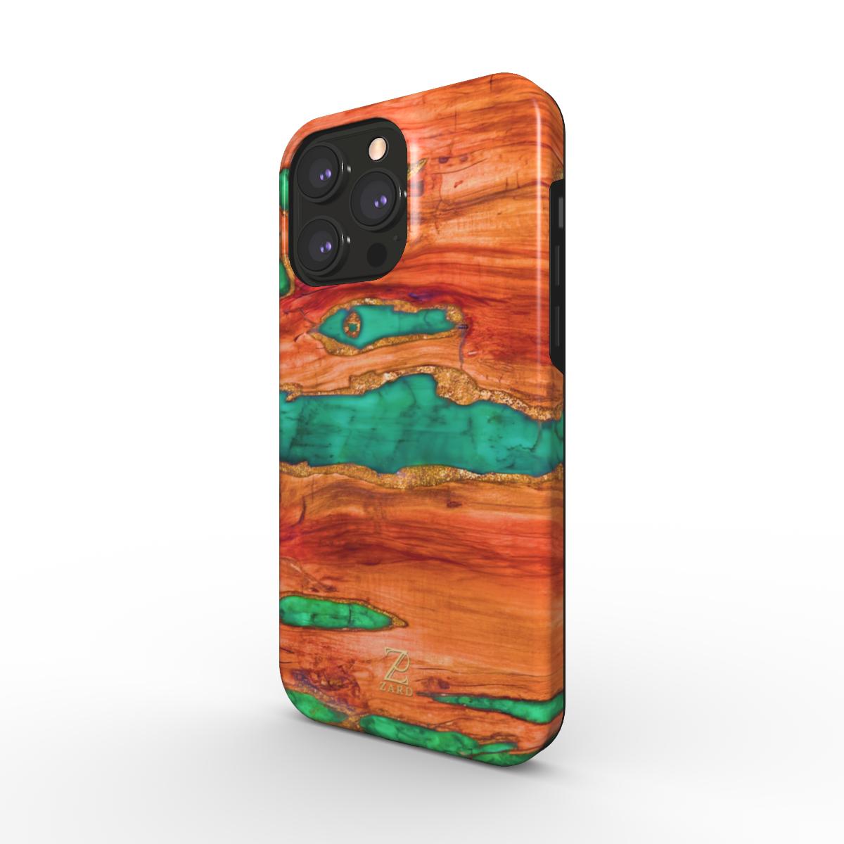 Phone tough case (MagSafe): Emerald Gold Dust Timber