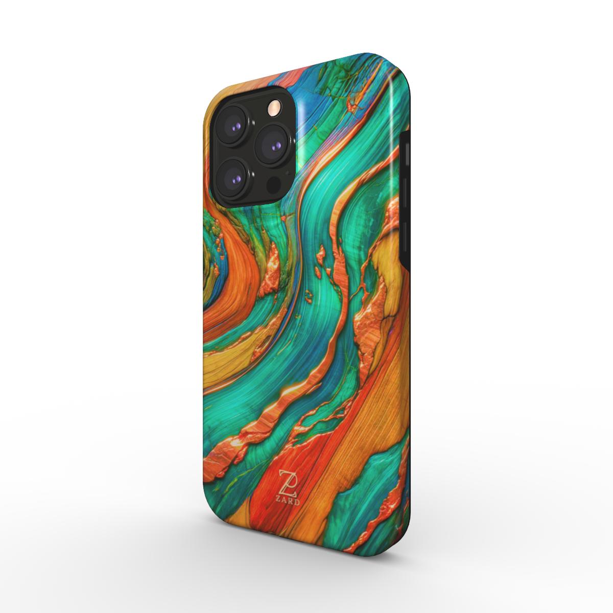 Phone tough case (MagSafe): Emerald Copper Timber