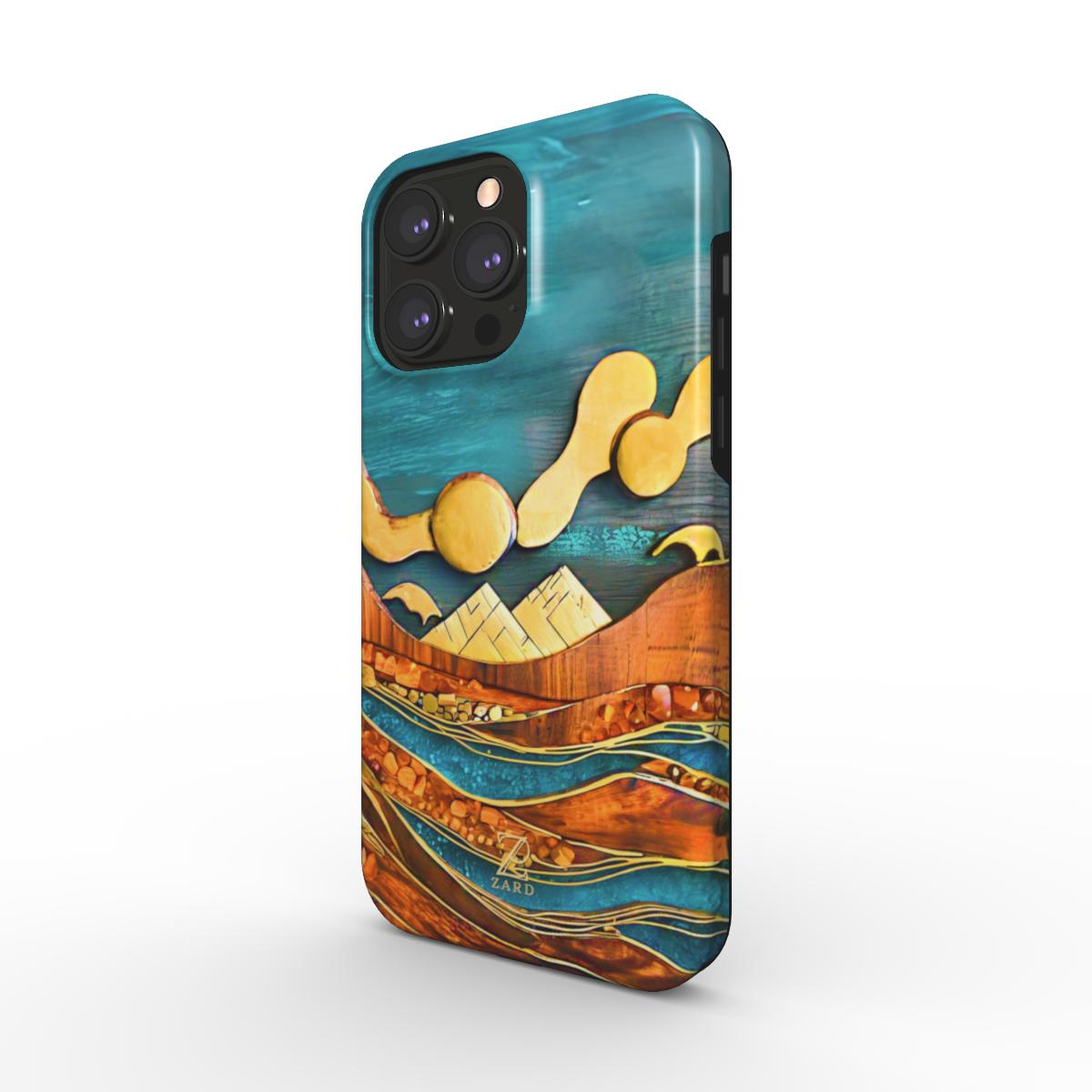 Phone tough case (MagSafe): Emerald Amber Ocean
