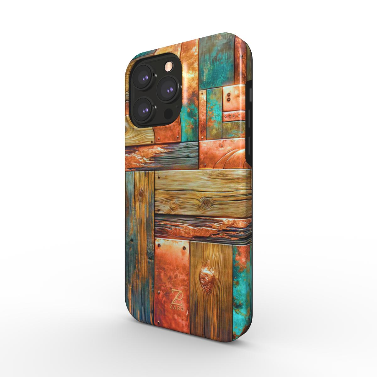 Phone tough case (MagSafe): Copper Plated Wood