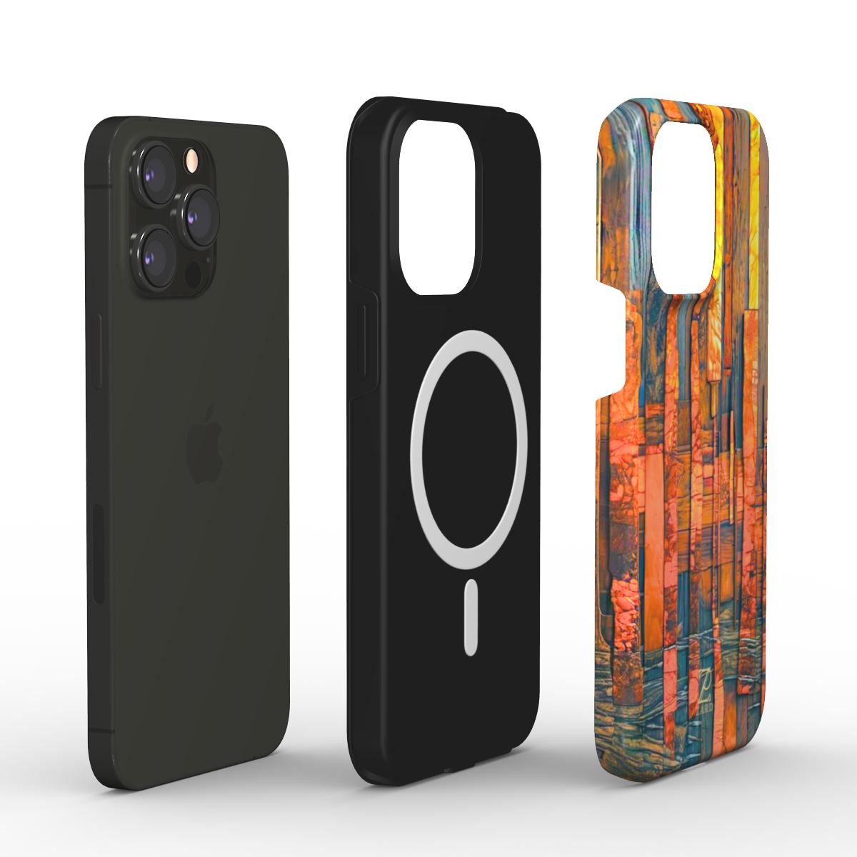 Phone tough case (MagSafe): Amber Timber