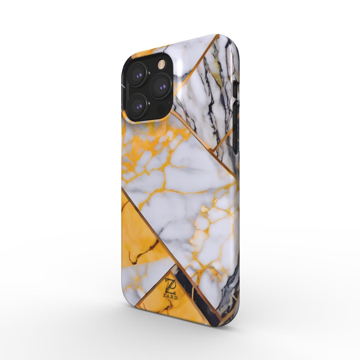 Phone snap case: Yellow Grayscale Struct Marble